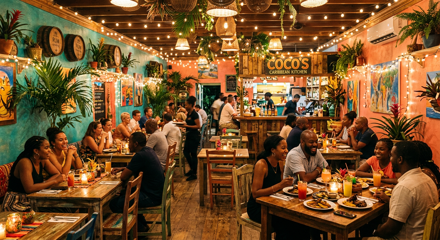 The warm, lively dining room at Tamara's